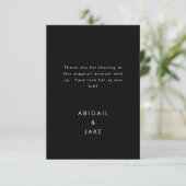 Zeitgemäße B/W-Personalisierte Hochzeit Dankeskarte (Stehend Vorderseite)