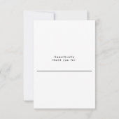 Zeitgemäße B/W-Personalisierte Hochzeit Dankeskarte (Rückseite)