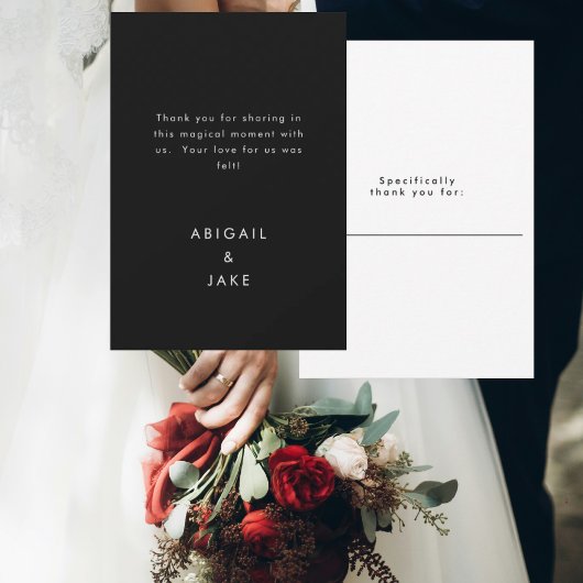 Zeitgemäße B/W-Personalisierte Hochzeit Dankeskarte