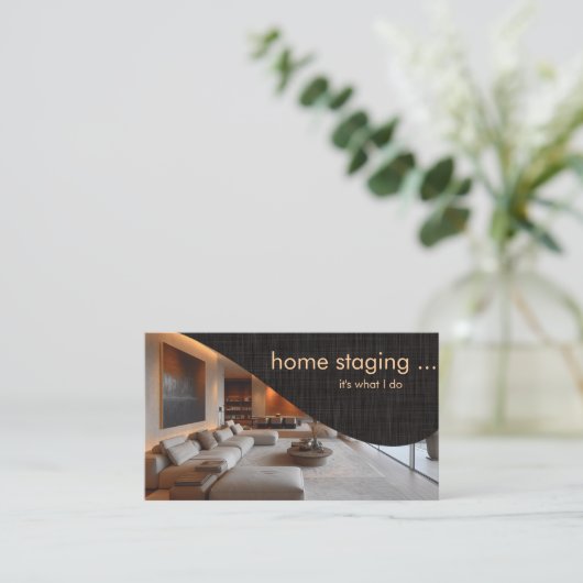 Zeitgemäße Berufliche Zuhause-Inszenierung Visitenkarte (Stehend Vorderseite)