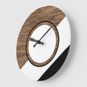 Zeitgemäße Blockstreifen auf Imitaten aus Holz Große Wanduhr (Winkel)