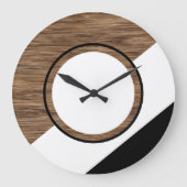 Zeitgemäße Blockstreifen auf Imitaten aus Holz Große Wanduhr (Vorderseite)