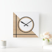 Zeitgemäße Blockstreifen auf Imitaten aus Holz Quadratische Wanduhr (Zuhause)