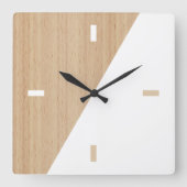 Zeitgemäße Blockstreifen auf Imitaten aus Holz Quadratische Wanduhr (Vorderseite)