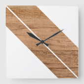 Zeitgemäße Blockstreifen auf Imitaten aus Holz Quadratische Wanduhr (Vorderseite)