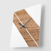 Zeitgemäße Blockstreifen auf Imitaten aus Holz Quadratische Wanduhr (Winkel)