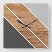 Zeitgemäße Blockstreifen auf Imitaten Quadratische Wanduhr (Vorderseite)