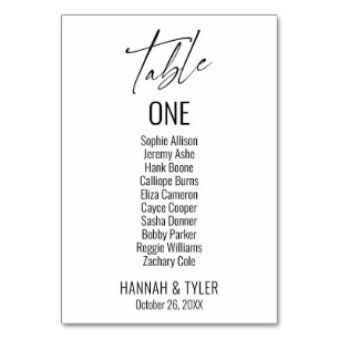 Zeitgemäße einfache elegante Typografie Tischnummer