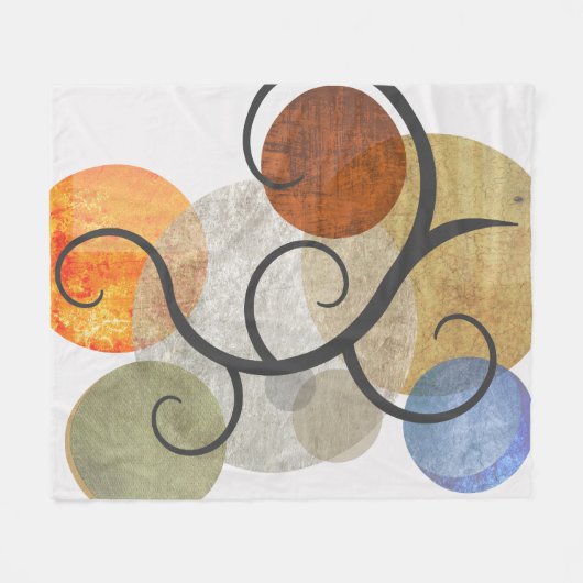 Zeitgemäße Gemusterte Kreise Fleecedecke (Vorderseite (Horizontal))