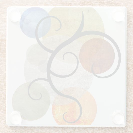 Zeitgemäße Gemusterte Kreise Glasuntersetzer (Rückseite)