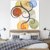 Zeitgemäße Gemusterte Kreise Leinwanddruck (Insitu (Schlafzimmer))