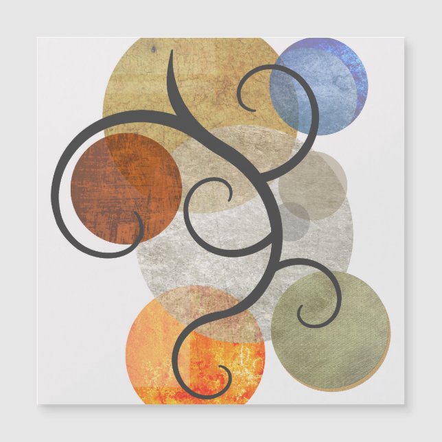 Zeitgemäße Gemusterte Kreise Magnetkarte (Vorderseite)