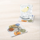 Zeitgemäße Gemusterte Kreise Rechteckiger Pappuntersetzer (Vor Ort)