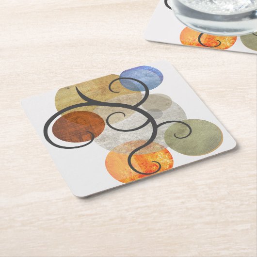 Zeitgemäße Gemusterte Kreise Rechteckiger Pappuntersetzer (angewinkelt)