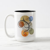 Zeitgemäße Gemusterte Kreise Zweifarbige Tasse (Links)