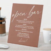 Zeitgemäße Handschrift Terracotta Open Bar Menu Sockelschild (In Situ)