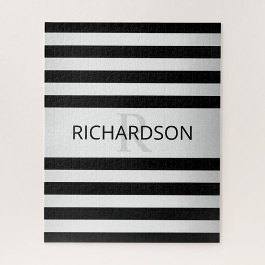 Zeitgemäße Imitat Silver Ombre Streifen und Schwar Puzzle (Vertikal)