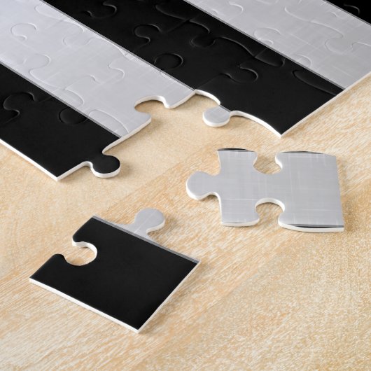 Zeitgemäße Imitat Silver Ombre Streifen und Schwar Puzzle (Seite)