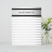 Zeitgemäße Imitate Silver Ombre Stripes & Black (Stehend Vorderseite)