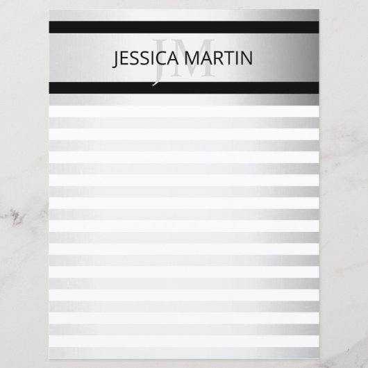 Zeitgemäße Imitate Silver Ombre Stripes & Black (Vorderseite)