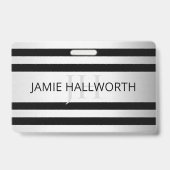 Zeitgemäße Imitate Silver Ombre Stripes & Black Ausweis (Rückseite)