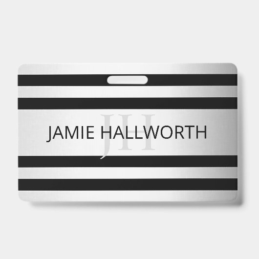 Zeitgemäße Imitate Silver Ombre Stripes & Black Ausweis (Vorderseite)