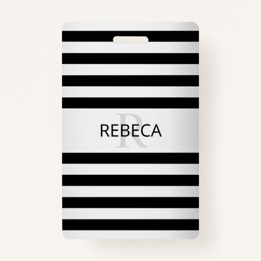 Zeitgemäße Imitate Silver Ombre Stripes & Black Ausweis (Vorderseite)