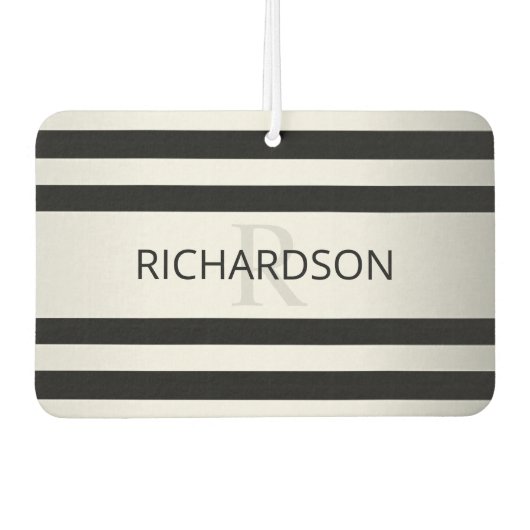 Zeitgemäße Imitate Silver Ombre Stripes & Black Autolufterfrischer (Vorderseite)