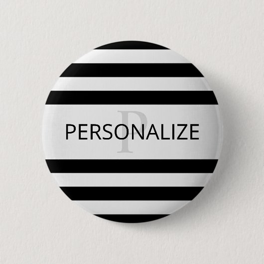 Zeitgemäße Imitate Silver Ombre Stripes & Black Button (Vorderseite)
