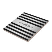 Zeitgemäße Imitate Silver Ombre Stripes & Black Fliese (Seite)