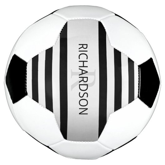 Zeitgemäße Imitate Silver Ombre Stripes & Black Fußball (Gedreht)