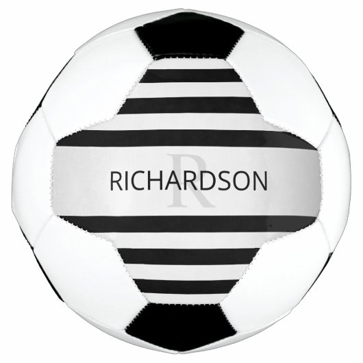 Zeitgemäße Imitate Silver Ombre Stripes & Black Fußball (Vorderseite)