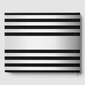 Zeitgemäße Imitate Silver Ombre Stripes & Black Gästebuch (Rückseite)