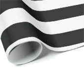 Zeitgemäße Imitate Silver Ombre Stripes & Black Geschenkpapier (Rolleneckpunkt)