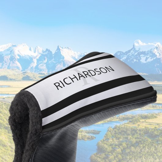 Zeitgemäße Imitate Silver Ombre Stripes & Black Golf Headcover