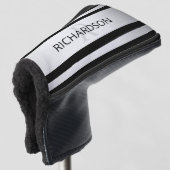 Zeitgemäße Imitate Silver Ombre Stripes & Black Golf Headcover (3/4 Vorderseite)