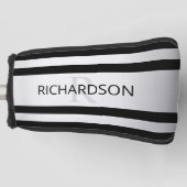 Zeitgemäße Imitate Silver Ombre Stripes & Black Golf Headcover (Vorderseite)