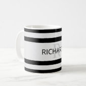 Zeitgemäße Imitate Silver Ombre Stripes & Black Kaffeetasse (Vorderseite Links)
