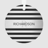 Zeitgemäße Imitate Silver Ombre Stripes & Black Ornament (Rückseite)