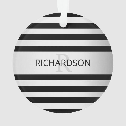 Zeitgemäße Imitate Silver Ombre Stripes & Black Ornament (Rückseite)