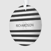 Zeitgemäße Imitate Silver Ombre Stripes & Black Ornament (Vorderseite)