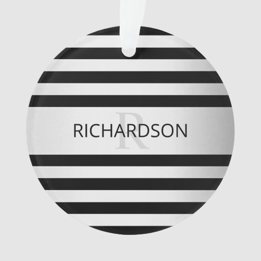 Zeitgemäße Imitate Silver Ombre Stripes & Black Ornament (Vorderseite)