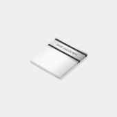 Zeitgemäße Imitate Silver Ombre Stripes & Black Post-it Klebezettel (angewinkelt)