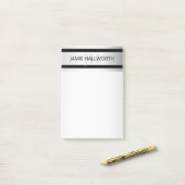 Zeitgemäße Imitate Silver Ombre Stripes & Black Post-it Klebezettel (Auf Schreibtisch)