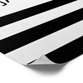 Zeitgemäße Imitate Silver Ombre Stripes & Black Poster (Ecke)