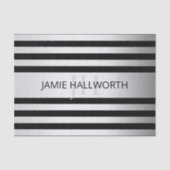 Zeitgemäße Imitate Silver Ombre Stripes & Black Seidenpapier (Vorderseite)