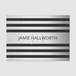 Zeitgemäße Imitate Silver Ombre Stripes & Black Seidenpapier