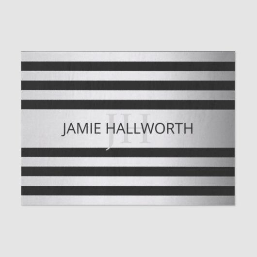 Zeitgemäße Imitate Silver Ombre Stripes & Black Seidenpapier (Vorderseite)