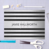 Zeitgemäße Imitate Silver Ombre Stripes & Black Seidenpapier (Handwerk)