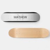 Zeitgemäße Imitate Silver Ombre Stripes & Black Skateboard (Horizontal)